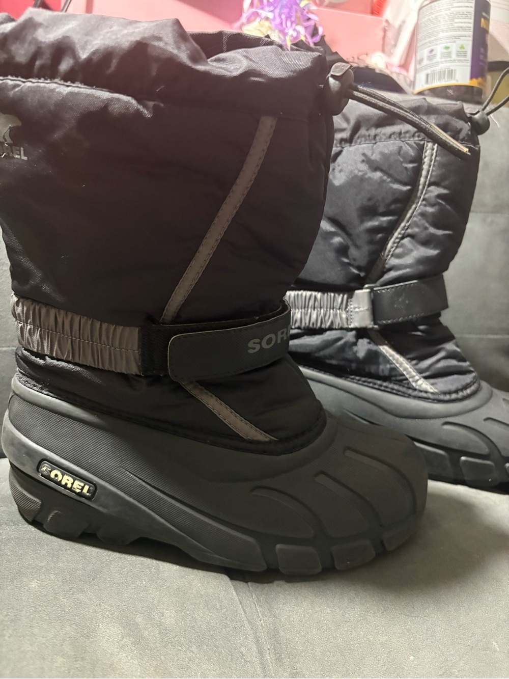 Sorel Flurry Winter Snow Boots Children's 3 Black insulated Lined winter shoes
